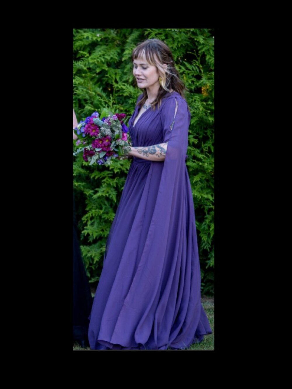 Naoma Cape Chiffon Maxi Dress - Picture 2 of 4